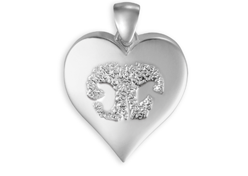 Heartfelt Print Charm - Nose - Sterling Silver Image